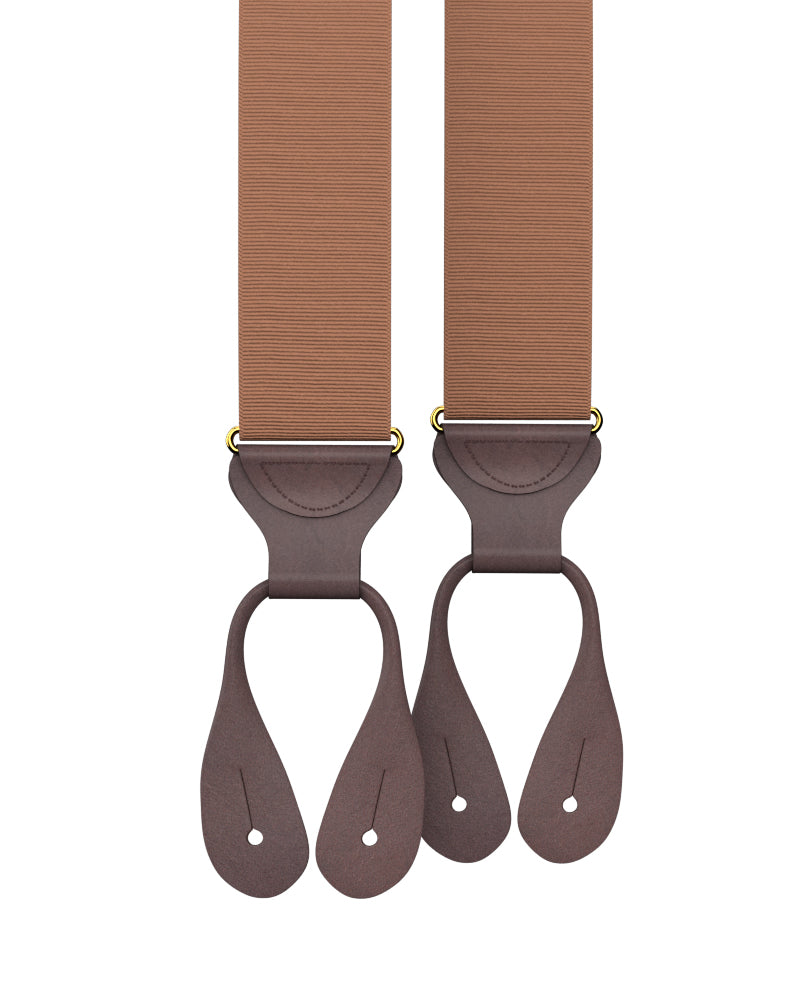 Coffee Grosgrain Suspenders