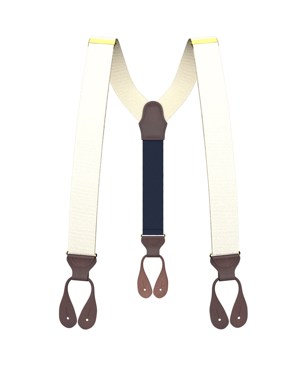 Ivory Grosgrain Suspenders