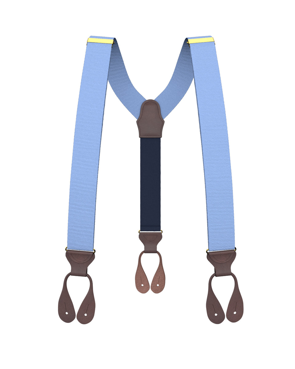Solid Light Blue Suspenders - Art of The Gentleman