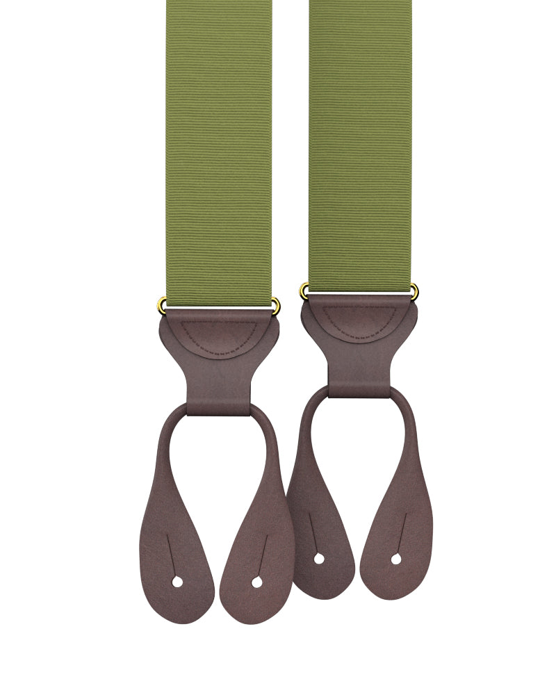 Olive Grosgrain Suspenders