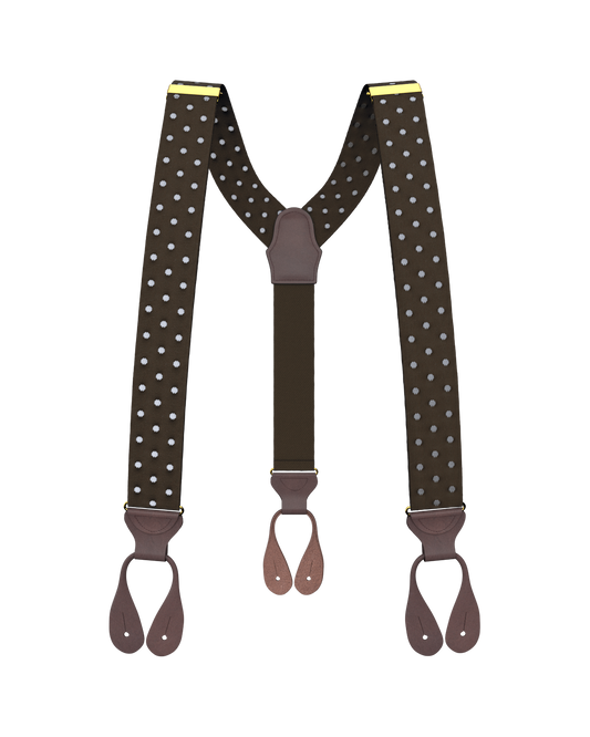 Tibbett Spot Brown Suspenders - KK & Jay Supply Co.