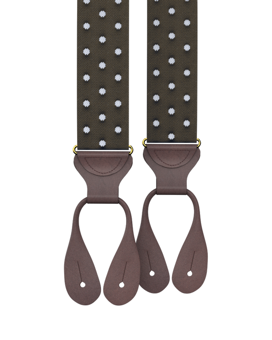 Tibbett Spot Brown Suspenders - KK & Jay Supply Co.