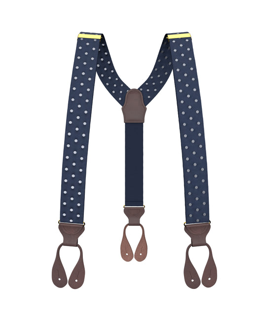 Tibbett Spot Navy Suspenders - KK & Jay Supply Co.