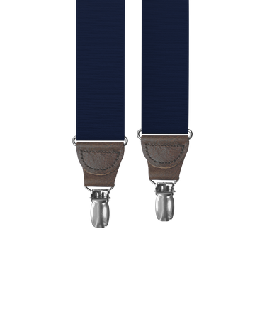 Navy Grosgrain Clip-on Suspenders - KK & Jay Supply Co.