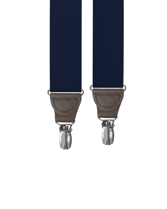 Navy Grosgrain Clip-on Suspenders - KK & Jay Supply Co.