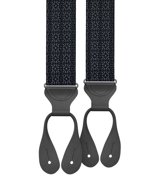 Rosewood Black Silk Suspenders - KK & Jay Supply Co.
