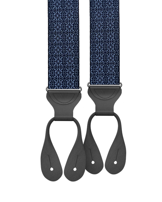 Rosewood Navy Silk Suspenders - KK & Jay Supply Co.