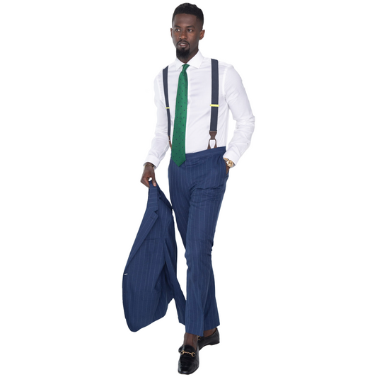 Navy Grosgrain Suspenders - KK & Jay Supply Co.