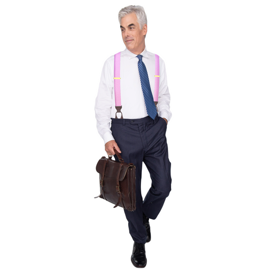 Light Pink Grosgrain Suspenders - KK & Jay Supply Co.