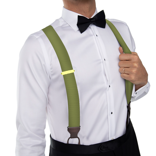 Olive Grosgrain Suspenders - KK & Jay Supply Co.