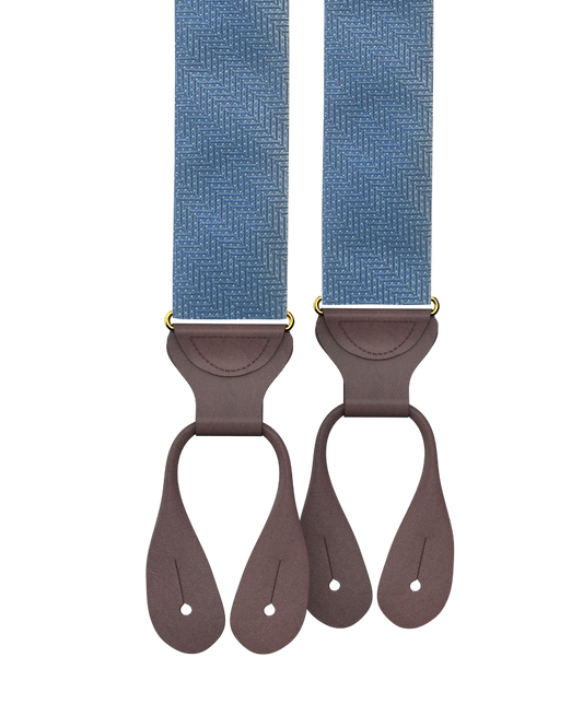 Limited Edition<br>Victor Blue Silk Suspenders - KK & Jay Supply Co.