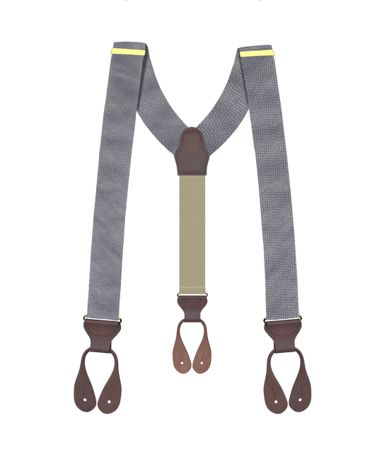 Limited Edition<br>Victor Grey Silk Suspenders - KK & Jay Supply Co.