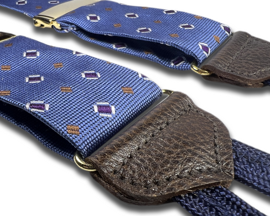 Limited Edition<br>Cambreleng Blue Silk Suspenders - KK & Jay Supply Co.