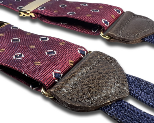 Limited Edition<br>Cambreleng Maroon Silk Suspenders - KK & Jay Supply Co.
