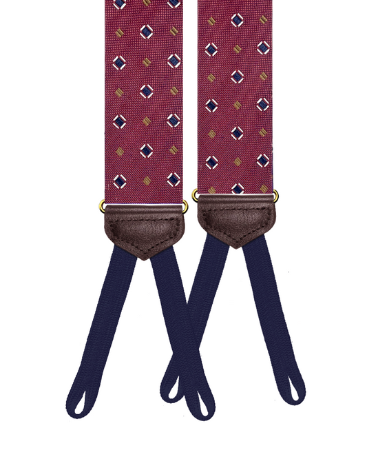 Limited Edition<br>Cambreleng Maroon Silk Suspenders - KK & Jay Supply Co.