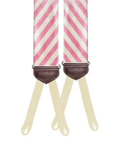 Limited Edition<br>Hudson Stripe Pink/Ivory Suspenders - KK & Jay Supply Co.