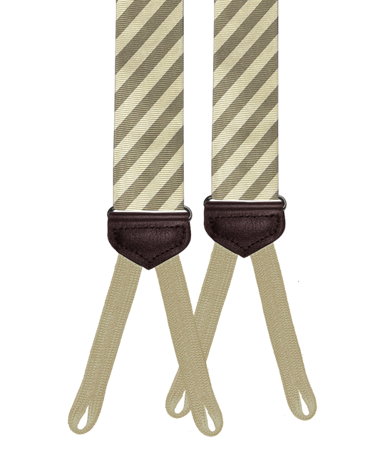 Limited Edition<br>Hudson Stripe Sage/Ivory Suspenders - KK & Jay Supply Co.