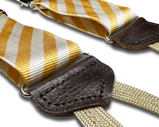 Limited Edition<br>Hudson Stripe Yellow/Ivory Suspenders - KK & Jay Supply Co.