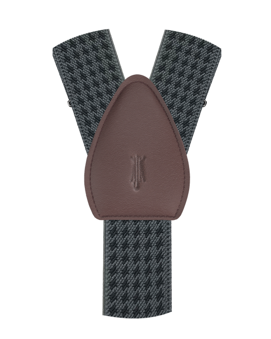Newbold Houndstooth Charcoal Shirttail Garters - KK & Jay Supply Co.