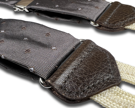 Limited Edition<br>Norton Grey Silk Suspenders - KK & Jay Supply Co.