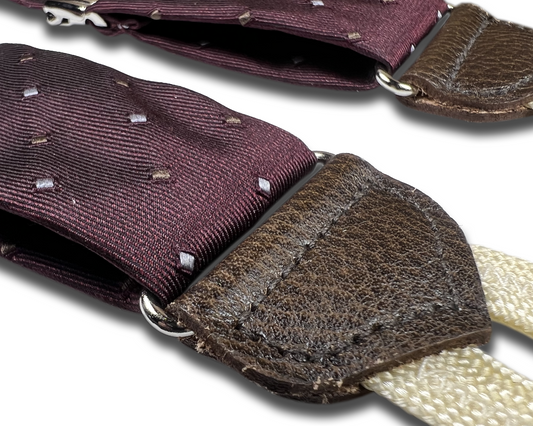 Limited Edition<br>Norton Maroon Silk Suspenders - KK & Jay Supply Co.