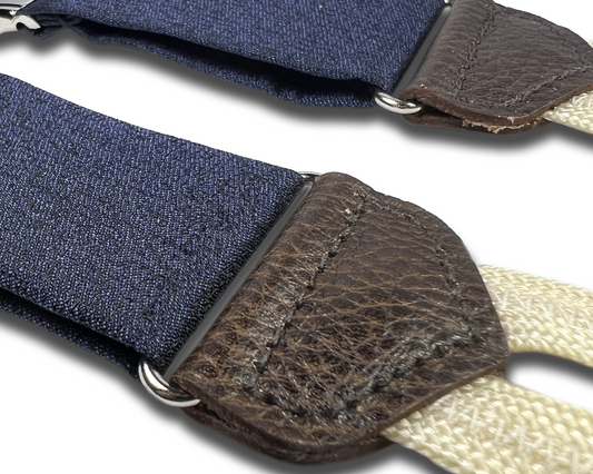Limited Edition<br>Ogden Crepe Silk Suspenders - Navy - KK & Jay Supply Co.