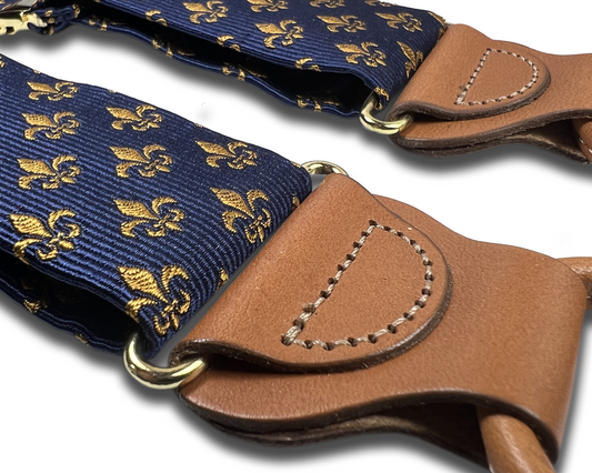 Limited Edition<br>Parisfal Silk Suspenders - Navy - KK & Jay Supply Co.