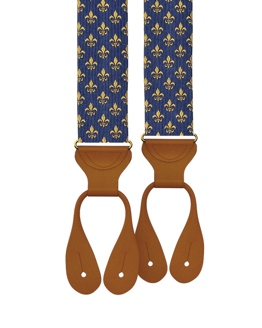 Limited Edition<br>Parisfal Silk Suspenders - Navy - KK & Jay Supply Co.