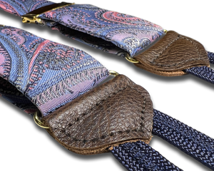Limited Edition<br>Rockland Pink Paisley Silk Suspenders - KK & Jay Supply Co.