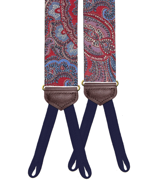 Limited Edition<br>Rockland Red Paisley Silk Suspenders - KK & Jay Supply Co.