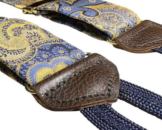 Limited Edition<br>Rockland Yellow Paisley Silk Suspenders - KK & Jay Supply Co.