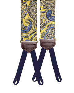 Limited Edition<br>Rockland Yellow Paisley Silk Suspenders - KK & Jay Supply Co.