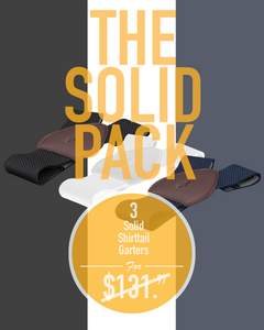 The Solid Pack<br>3 Solid Shirttail Garters - KK & Jay Supply Co.