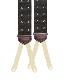 Limited Edition<br>Wadhams Paisley Spot Silk Suspenders - Brown - KK & Jay Supply Co.