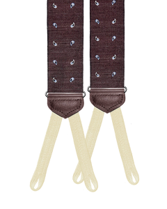 Limited Edition<br>Wadhams Paisley Spot Silk Suspenders - Maroon - KK & Jay Supply Co.