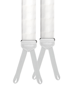 White Silk White Braided End Suspenders