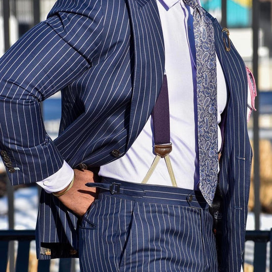 Limited Edition<br>Bingham Purple Wool Suspenders - KK & Jay Supply Co.