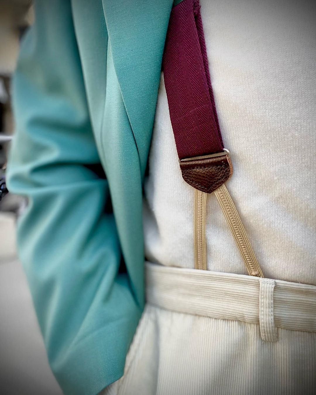 Limited Edition<br>Bingham Maroon Wool Suspenders - KK & Jay Supply Co.