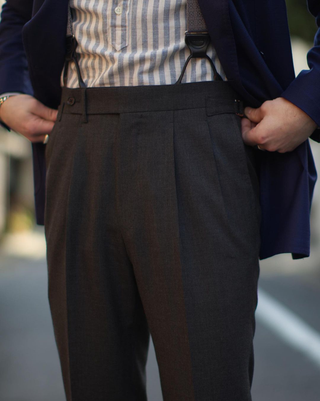 Rosewood Silver Silk Suspenders - KK & Jay Supply Co.