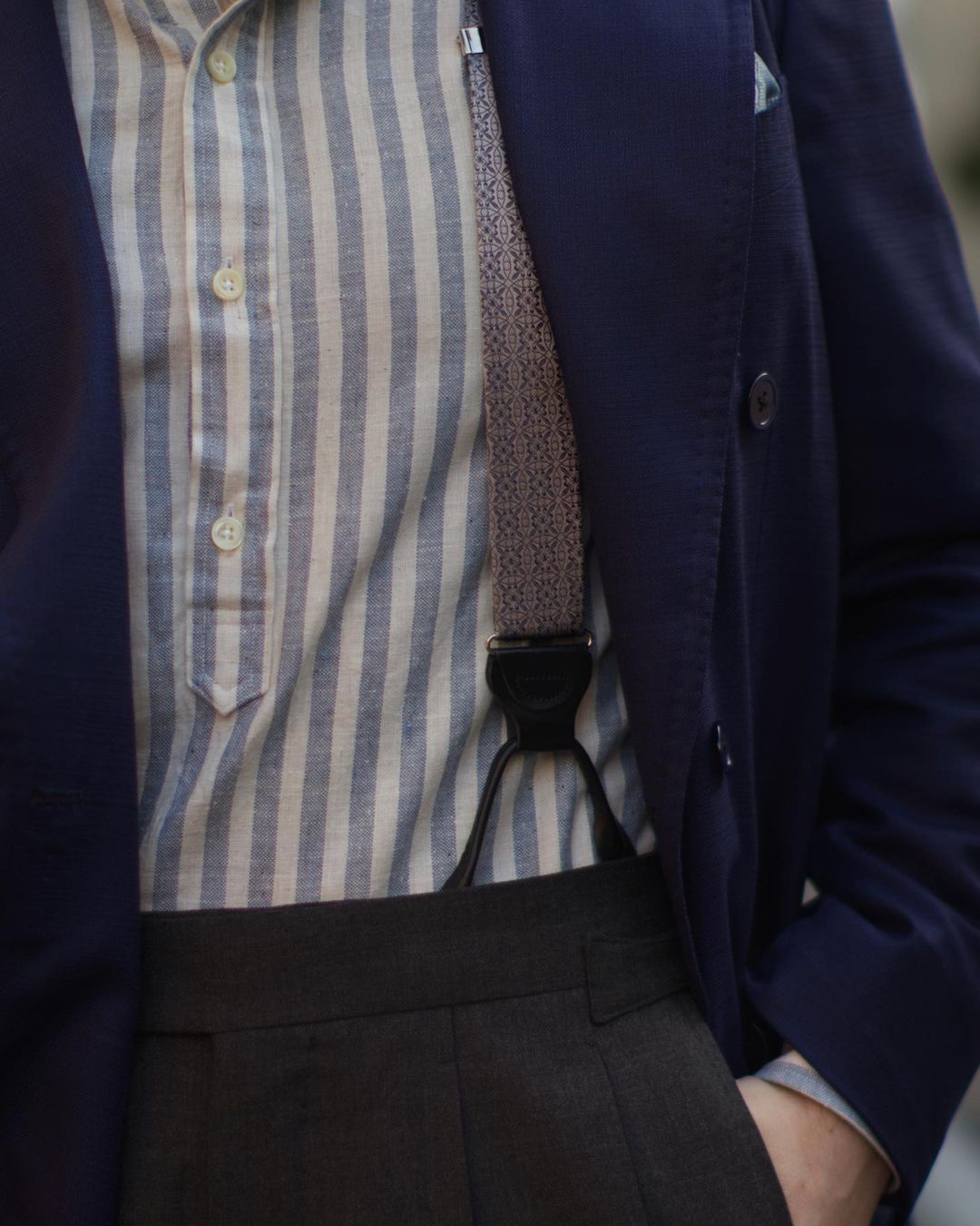 Rosewood Silver Silk Suspenders - KK & Jay Supply Co.