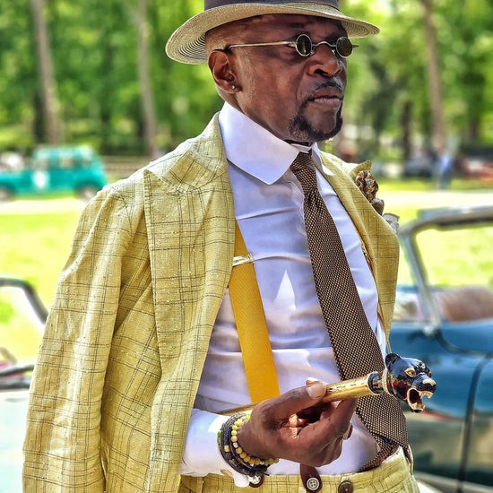 Gold Grosgrain Suspenders - KK & Jay Supply Co.