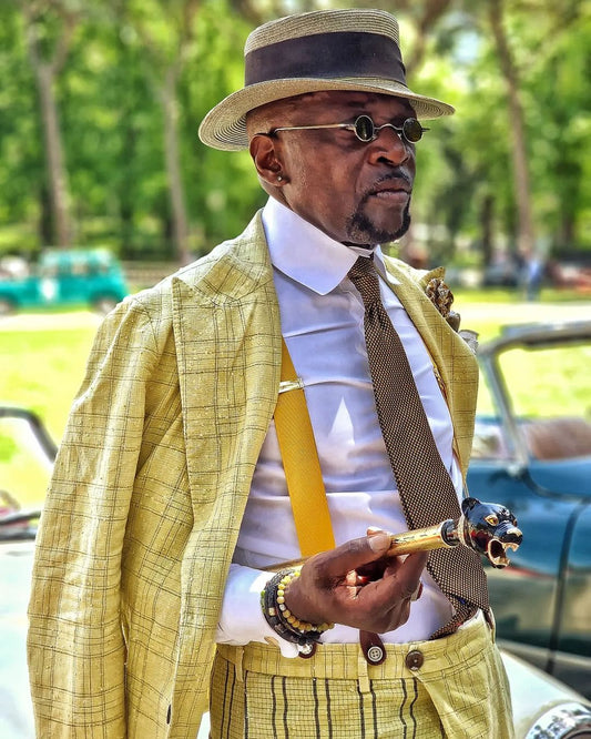 Gold Grosgrain Suspenders - KK & Jay Supply Co.