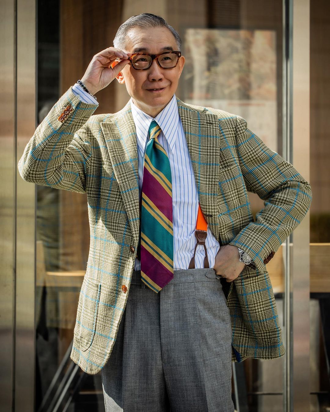 Orange Grosgrain Suspenders - KK & Jay Supply Co.