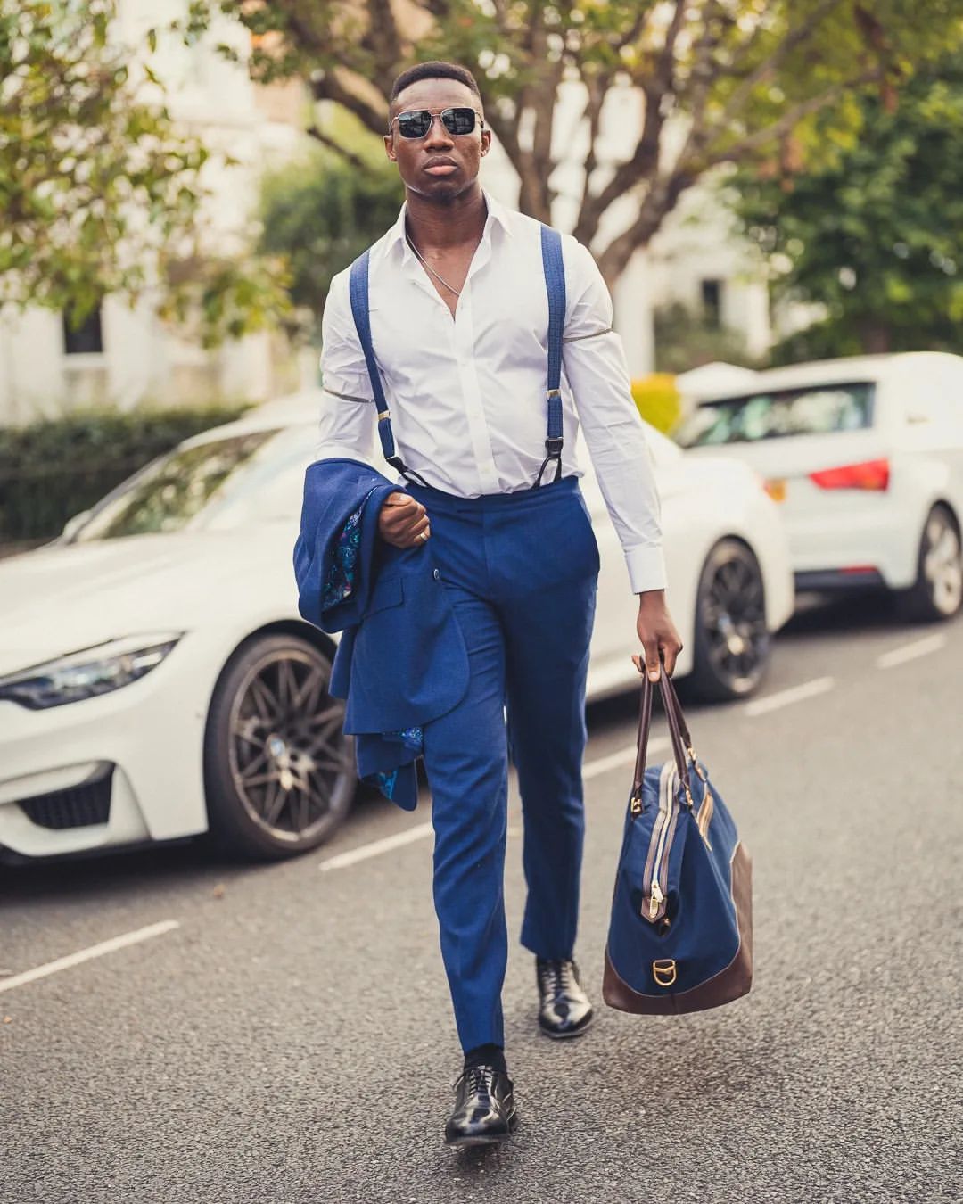 Rosewood Navy Silk Suspenders - KK & Jay Supply Co.