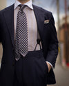 Rosewood Silver Silk Suspenders - KK & Jay Supply Co.