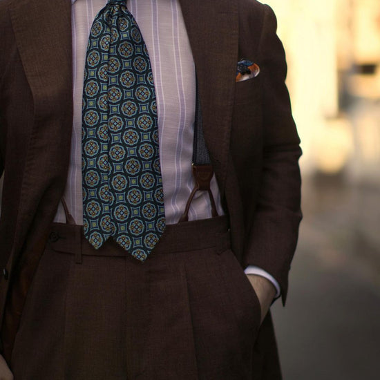 Herringbone Navy Suspenders - KK & Jay Supply Co.