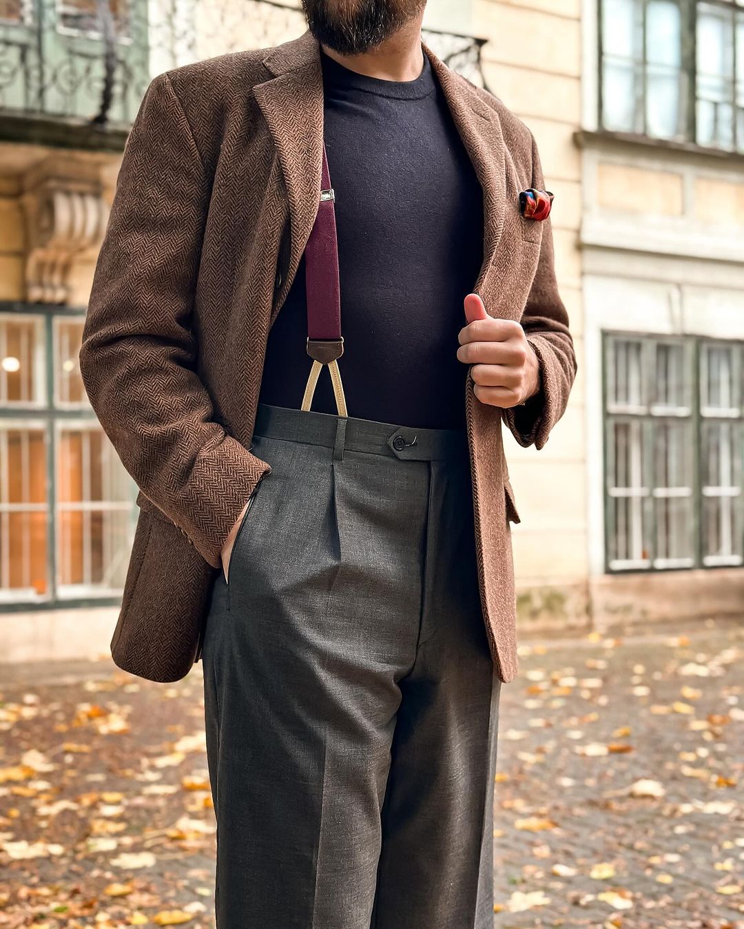 Limited Edition<br>Bingham Maroon Wool Suspenders - KK & Jay Supply Co.