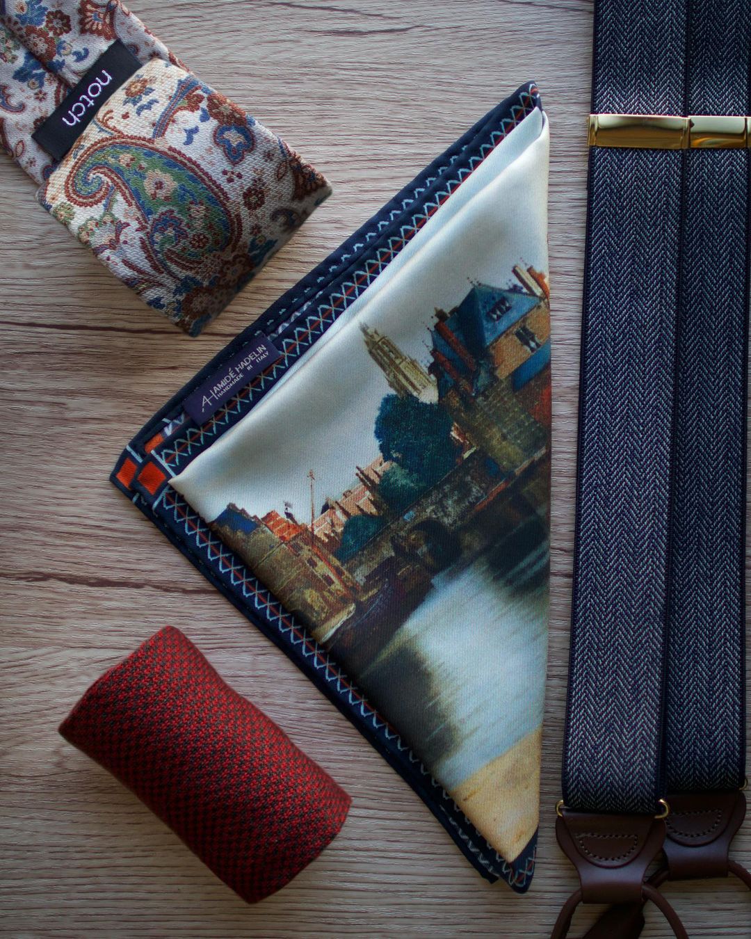 Herringbone Navy Suspenders - KK & Jay Supply Co.
