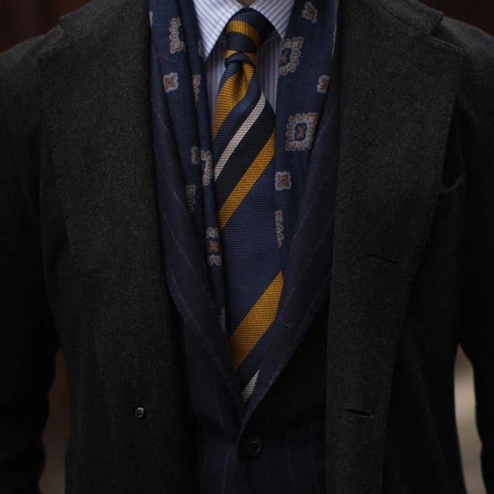Rosewood Navy Silk Suspenders - KK & Jay Supply Co.