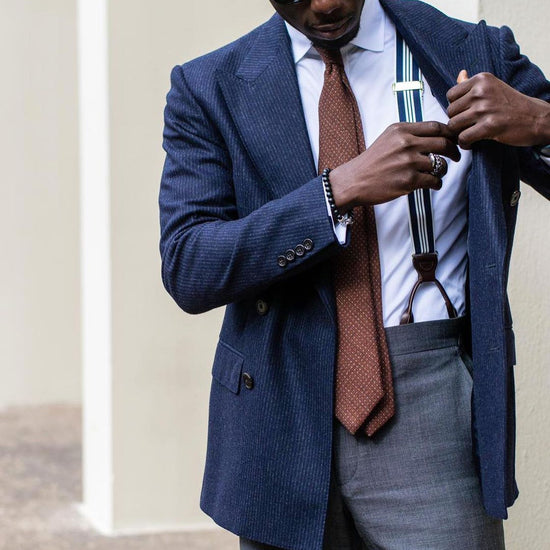 Naval Stripe Suspenders - KK & Jay Supply Co.